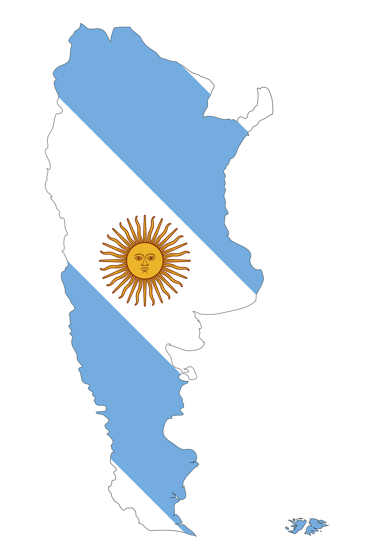 Argentina map flag png sticker
